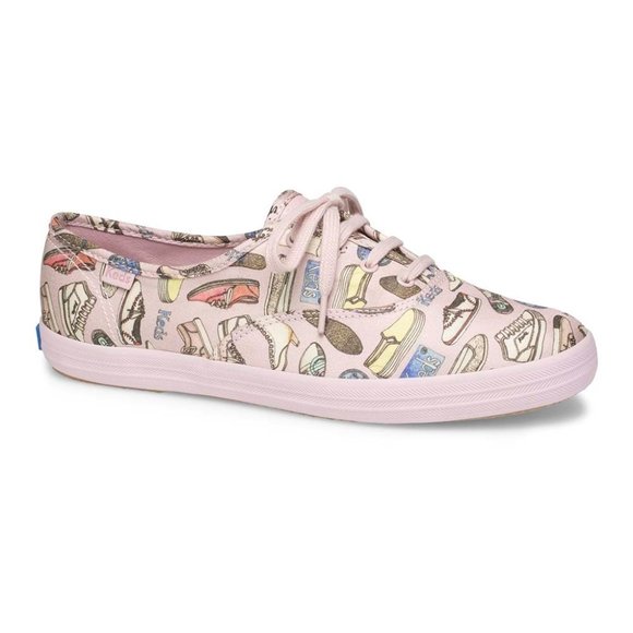 Keds Light Lilac Shoe Print CJW Champion Sneaker - Women 7 - Picture 1 of 9
